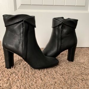 Black Faux Leather Booties
